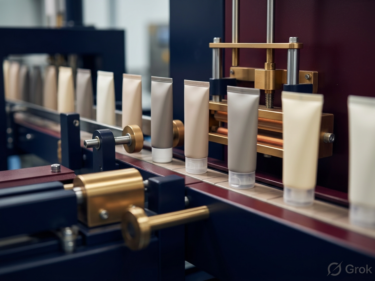 Range of decorated laminated cosmetic tubes with matte and gloss finishes
